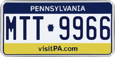 PA license plate MTT9966