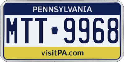 PA license plate MTT9968