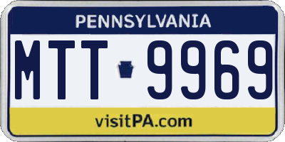 PA license plate MTT9969