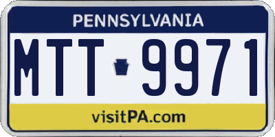 PA license plate MTT9971
