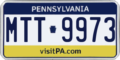 PA license plate MTT9973