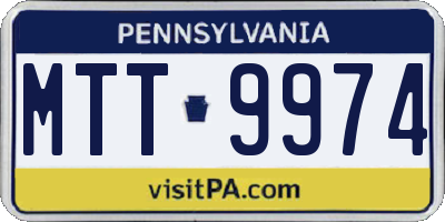 PA license plate MTT9974