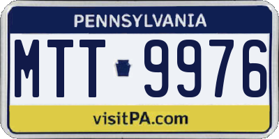 PA license plate MTT9976
