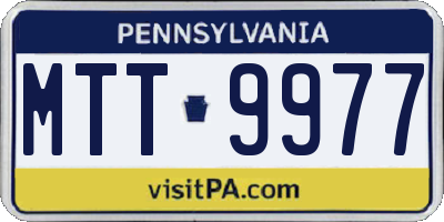 PA license plate MTT9977