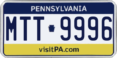 PA license plate MTT9996