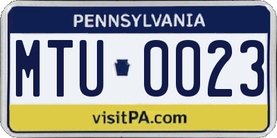 PA license plate MTU0023