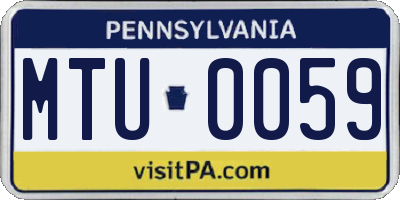 PA license plate MTU0059