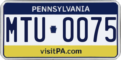 PA license plate MTU0075