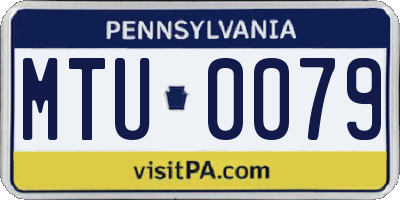 PA license plate MTU0079