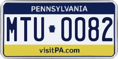 PA license plate MTU0082