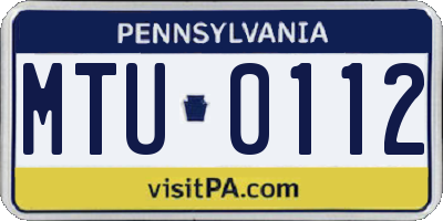 PA license plate MTU0112