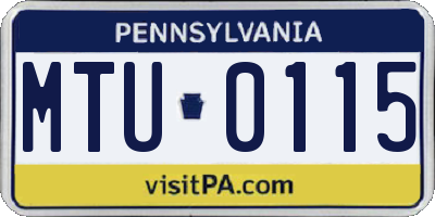 PA license plate MTU0115