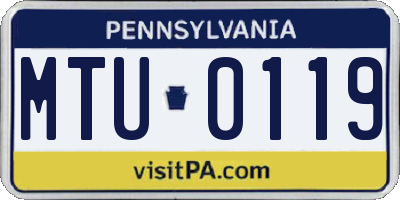 PA license plate MTU0119