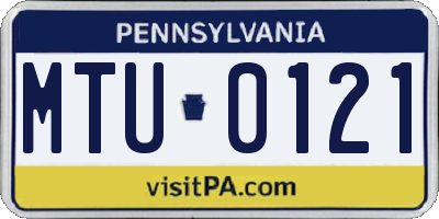 PA license plate MTU0121