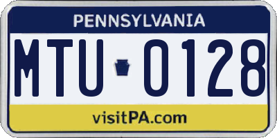 PA license plate MTU0128