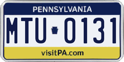 PA license plate MTU0131
