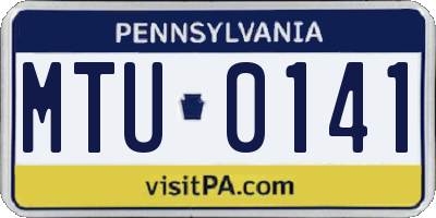 PA license plate MTU0141