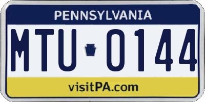 PA license plate MTU0144