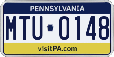PA license plate MTU0148