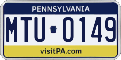PA license plate MTU0149