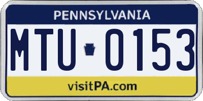 PA license plate MTU0153