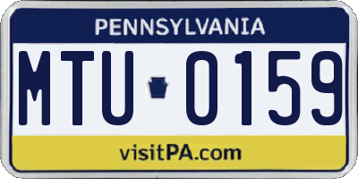 PA license plate MTU0159