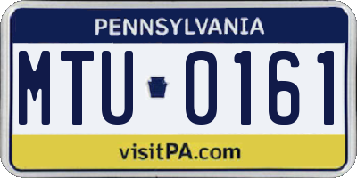 PA license plate MTU0161