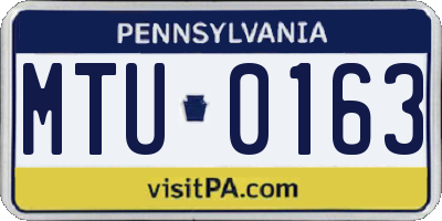 PA license plate MTU0163