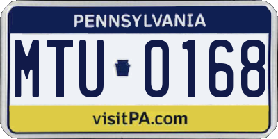 PA license plate MTU0168