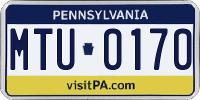PA license plate MTU0170