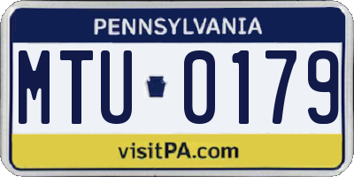 PA license plate MTU0179