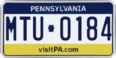 PA license plate MTU0184