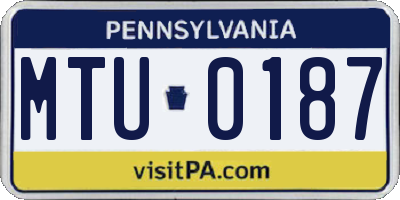 PA license plate MTU0187