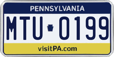 PA license plate MTU0199