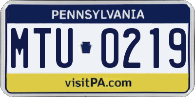 PA license plate MTU0219