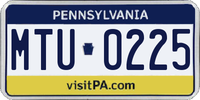PA license plate MTU0225