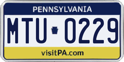 PA license plate MTU0229