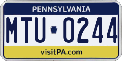 PA license plate MTU0244