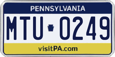 PA license plate MTU0249