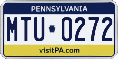 PA license plate MTU0272