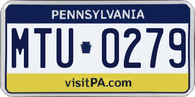 PA license plate MTU0279