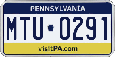 PA license plate MTU0291