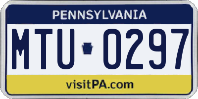 PA license plate MTU0297