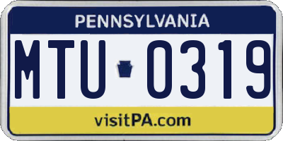 PA license plate MTU0319