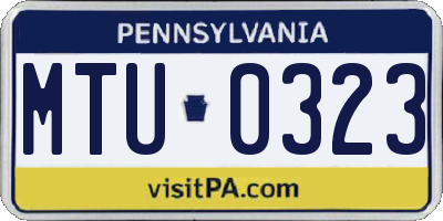 PA license plate MTU0323