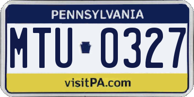 PA license plate MTU0327