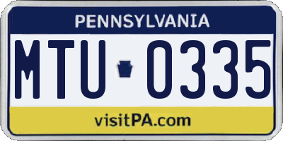 PA license plate MTU0335