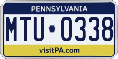PA license plate MTU0338