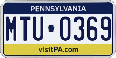 PA license plate MTU0369