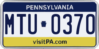 PA license plate MTU0370
